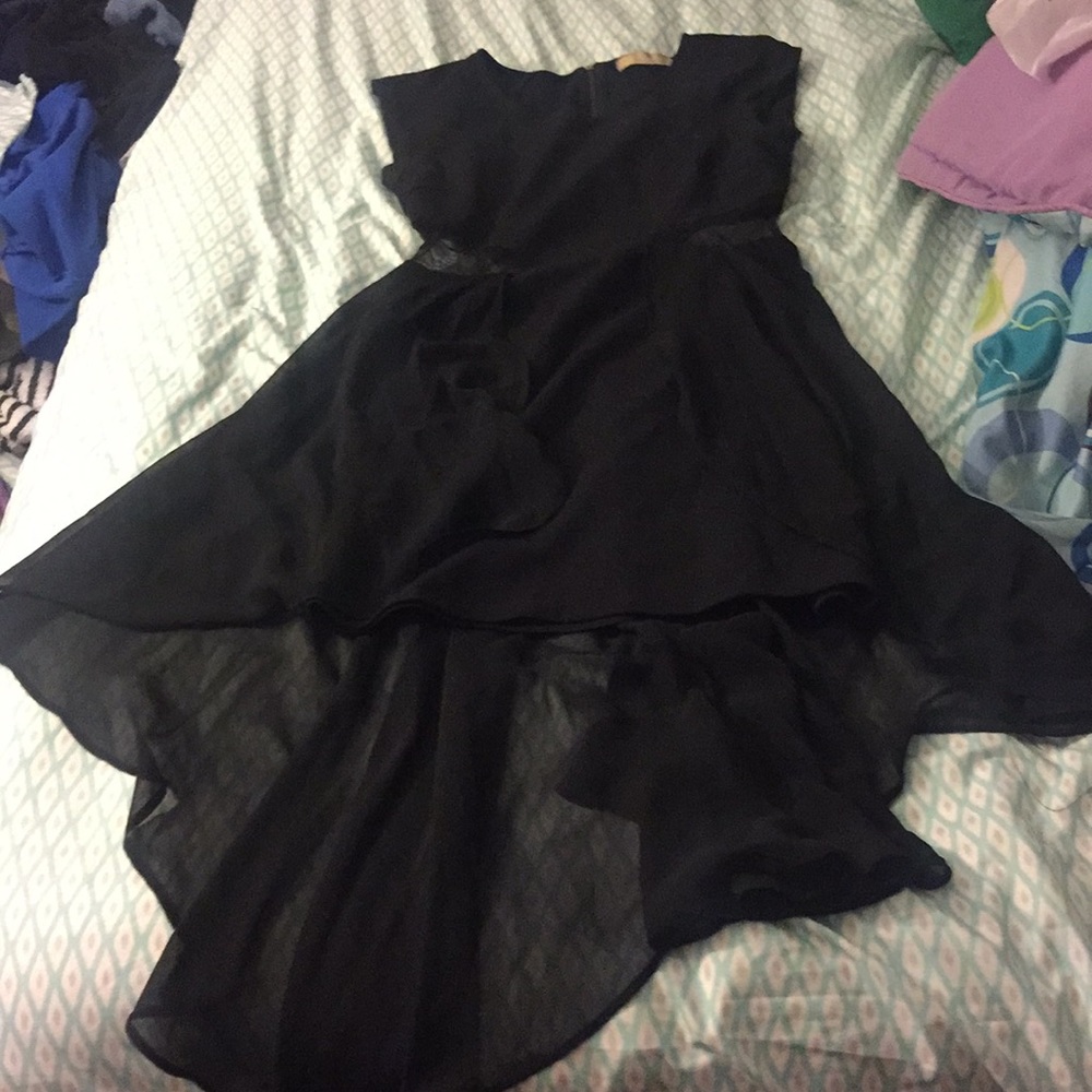 Dress high low black